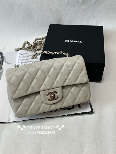 圖片 Chanel 24s cf20 淺灰 金扣mini