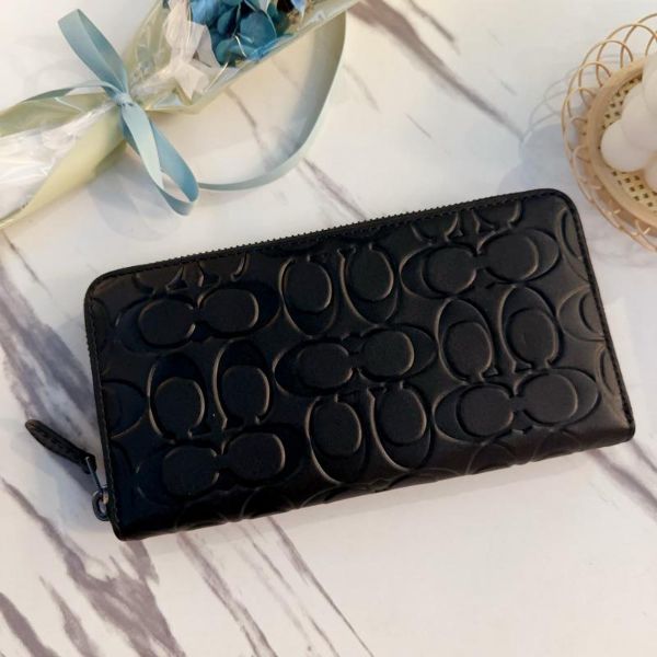 圖片 Coach滿版壓紋男士拉鍊長夾