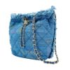 圖片 Chanel 牛仔布淡金釦斜背水桶包(AS3027-牛仔藍)