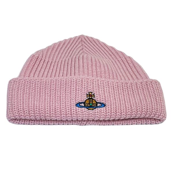 圖片 【Vivienne Westwood】品牌刺繡LOGO 毛帽 粉色 - 8102000AK004B-G401