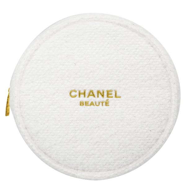 圖片 CHANEL BEAUTY 香奈兒美妝 聖誕限定雪白毛絨圓餅化妝包 