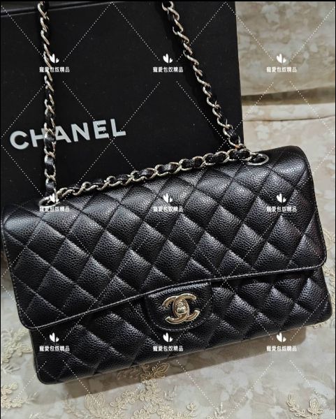 圖片 CHANEL COCO25 荔枝牛皮 黑色銀釦