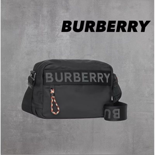 圖片 BURBERRY 織帶字母logo 尼龍相機包 肩背包
