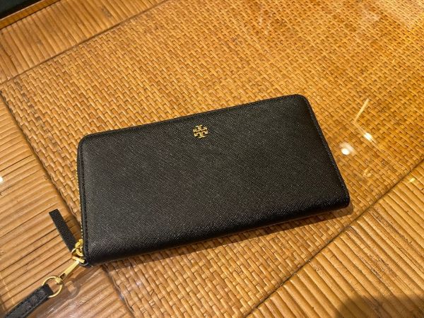 圖片 ［SKR精品服飾］Tory Burch TB 黑色 防刮紋 拉鍊長夾
