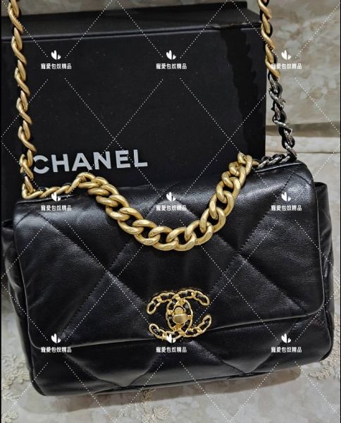 圖片 CHANEL 19 Bag 小號 黑金 26cm