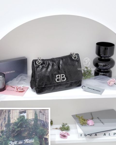 圖片 BALENCIAGA  Monaco 仿舊小牛皮迷你包-銀色