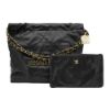 圖片 Chanel 22 粒紋牛皮金logo小號肩背包(AS3260-黑)