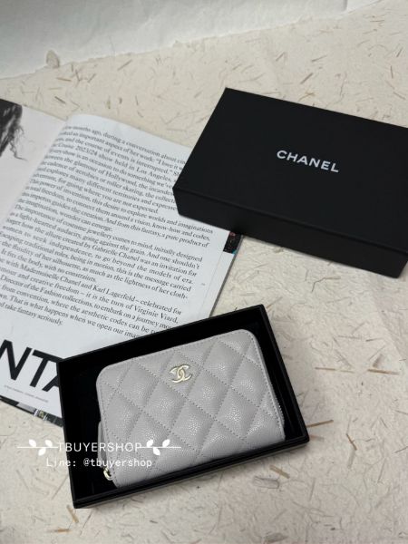 圖片 Chanel 25c cf 灰金 荔枝皮 新款拉鍊錢包 更實用耐裝