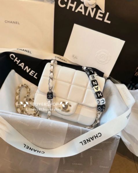 圖片 Chanel 大格紋 白淡金 骰子方胖子 真的好好看