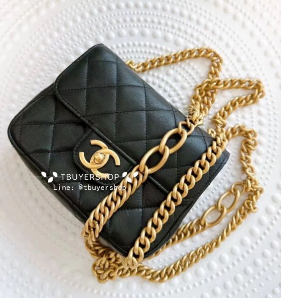 圖片 Chanel 黑復古金 雙鏈方胖子 多種揹發 山羊皮 耐操耐用