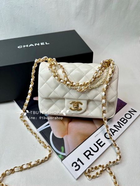 圖片 Chanel 24p 爆款🔥白 珍珠方胖子