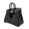 圖片 Hermes Birkin 稀有鱷魚皮金釦手提鉑金包-25cm(U刻/89黑)