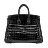 圖片 Hermes Birkin 稀有鱷魚皮金釦手提鉑金包-25cm(U刻/89黑)