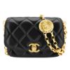 圖片 Chanel 展示品 Coco 菱格羊皮大金幣斜背包-17cm(AS2189-黑)