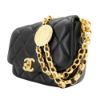 圖片 Chanel 展示品 Coco 菱格羊皮大金幣斜背包-17cm(AS2189-黑)