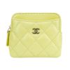 圖片 Chanel 展示品 菱格羊皮銀釦零錢包(AP2061-淺黃)