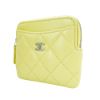 圖片 Chanel 展示品 菱格羊皮銀釦零錢包(AP2061-淺黃)