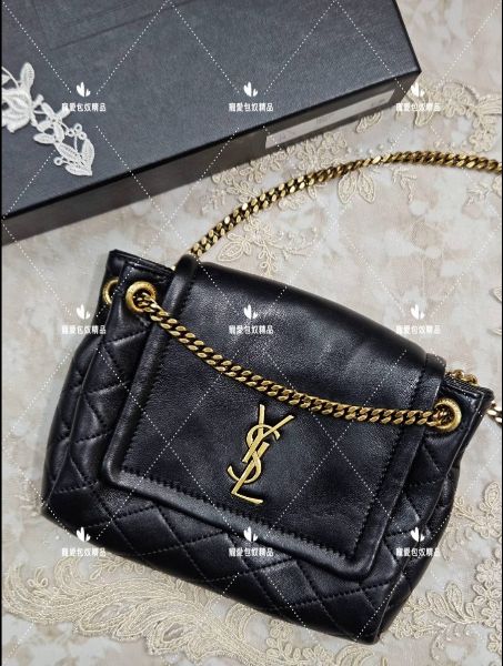 圖片 Ysl nolita 黑金 斜背包 