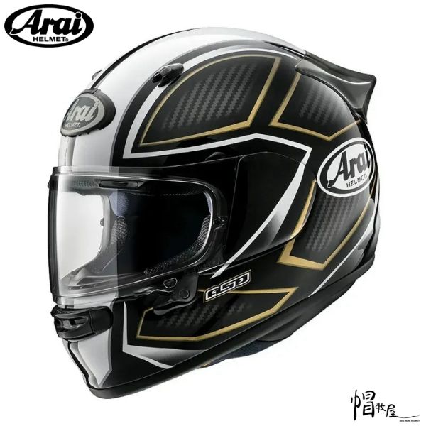 圖片 【帽牧屋】ARAI Astro-GX SPINE 白 亮光 彩繪 休閒 全罩式 安全帽  藍芽預留耳機孔 雙D扣 全罩