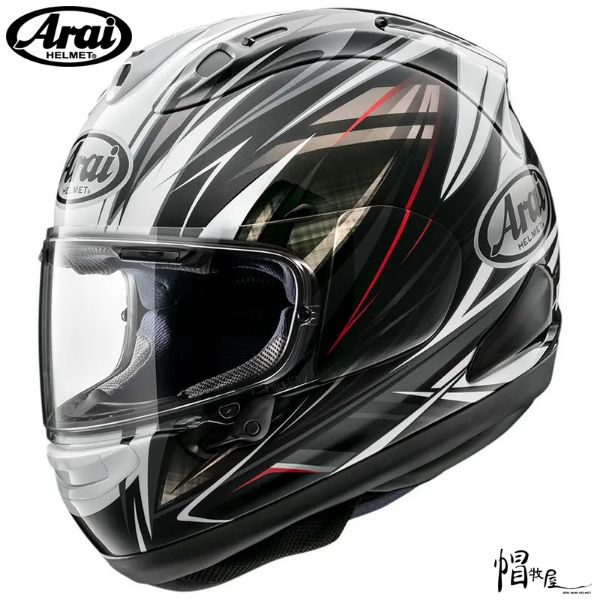 圖片 【帽牧屋】ARAI RX7X Radical 黑白 亮面 彩繪 全罩 安全帽  限量 藍芽預留耳機孔 雙D扣