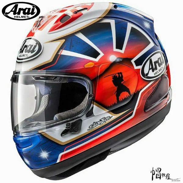 圖片 【帽牧屋】ARAI RX7X Pedrosa Spirit Blue 藍武士 亮面 選手彩繪 全罩 安全帽  限量 藍芽預留耳機孔 雙D扣