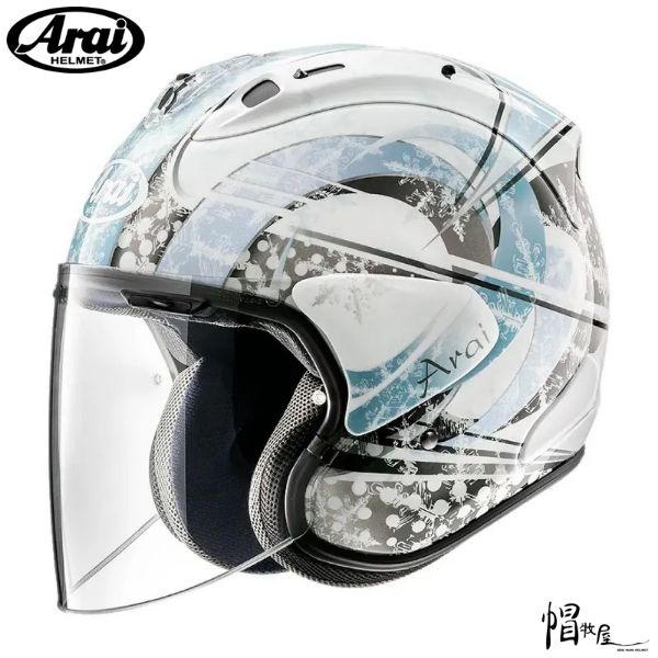 圖片 【帽牧屋】ARAI VZ-RAM Snow Dome 藍 亮光 彩繪 頂級 3/4 半罩 安全帽 藍芽預留耳機孔 雙D扣  透氣