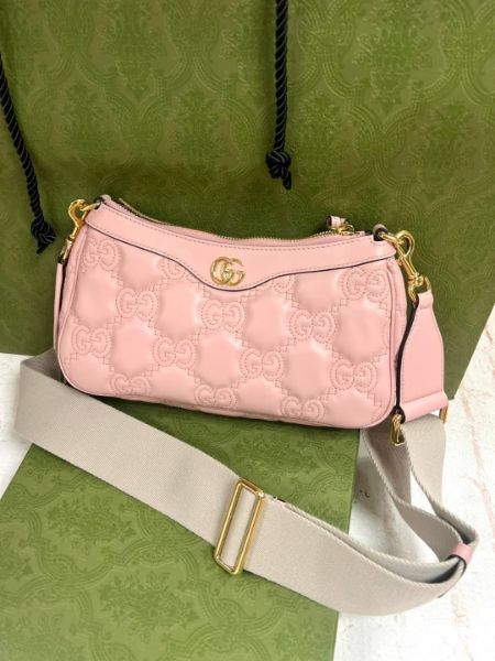 圖片 ［SKR精品服飾］Gucci matelasse 腋下包 麻將包 粉色