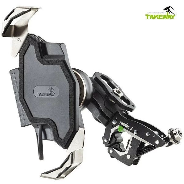 圖片 【台中硬了安全帽】HAWK1-PH06 黑隼一代夾式手機架 - 無線充電版雙磁浮