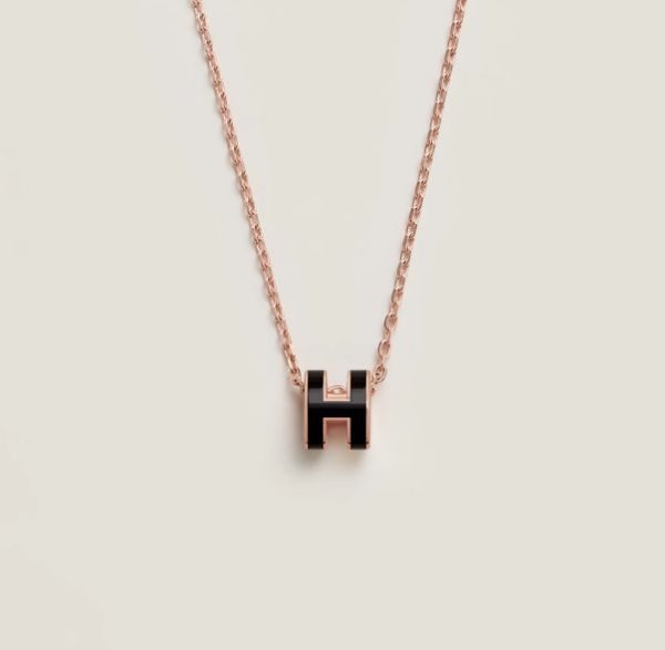 圖片 Hermes mini pop H 黑/玫瑰金項鍊 📦現貨