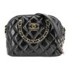 圖片 Chanel 展示品 Matelasse 亮面羊皮淡金鍊二用貝殼包-小(AS5130-黑)