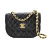 圖片 Chanel 展示品 小牛皮菱格霧金鍊二用馬鞍包(AS4845-黑)