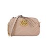 圖片 Gucci GG Marmont 仿舊金雙G牛皮拉鍊斜肩背包-24cm(447632-奶茶色)