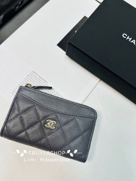 圖片 Chanel cf 深灰牛  L拉鍊錢包/卡包