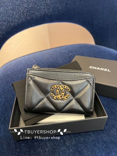 圖片 Chanel 19黑金 L型 拉鍊錢包/卡包