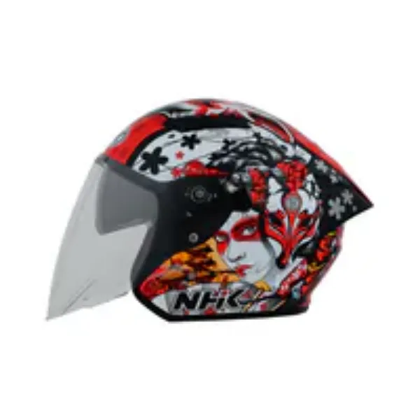 圖片 『嘉義Riderment萊德曼騎士部品』NHK S1GP PRO 藝妓 Geisha 黑紅 彩繪 3/4罩安全帽/內墨鏡安全帽