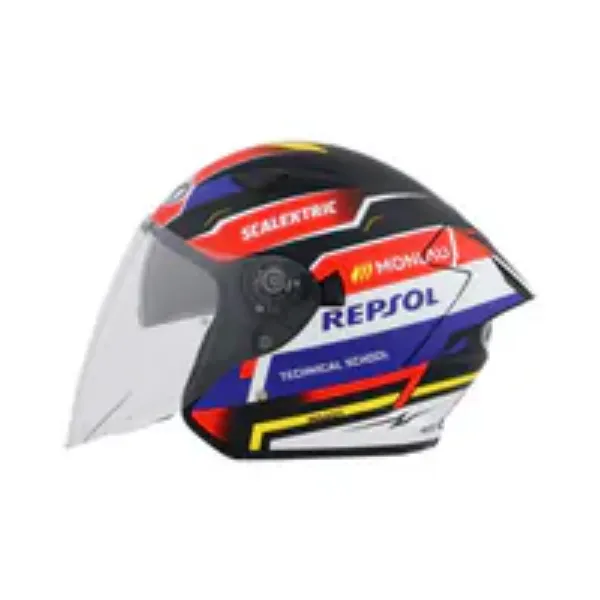 圖片 『嘉義Riderment萊德曼騎士部品』NHK S1GP PRO 力豹仕#2 M. Repsol 彩繪 3/4罩安全帽/內墨鏡安全帽