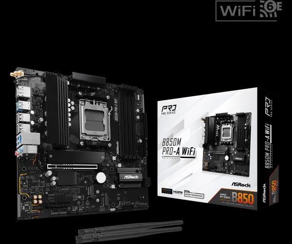 圖片 華擎 B850M Pro-A WiFi(M-ATX/LAN2.5G+無線/註四年)8+2+1 相供電