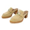 圖片 Hermes Flore 60 麂皮銀H高跟穆勒鞋#38(米)