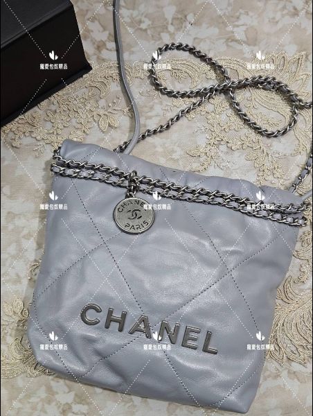 圖片 Chanel 灰色 mini 22 bag