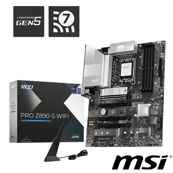 圖片 微星 PRO Z890-S WIFI(ATX/LAN 2.5Gb+Wi-Fi 7/註冊四年)12+1+1+1相