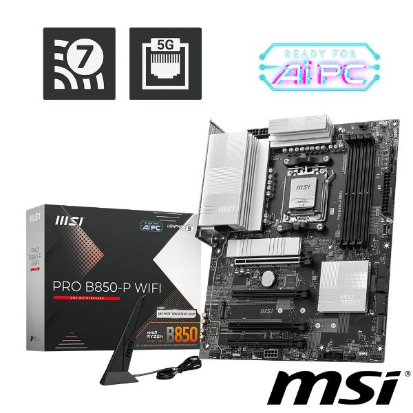 圖片 微星 PRO B850-P WIFI(ATX/LAN5G+Wi-Fi 7/註四年)12+2+1相