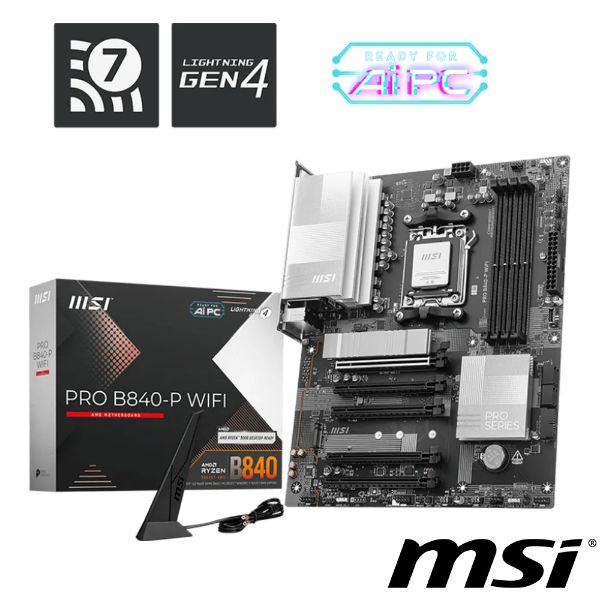 圖片 微星 PRO B840-P WIFI(ATX/LAN2.5G+Wi-Fi 7/註四年)7+2+1相供電