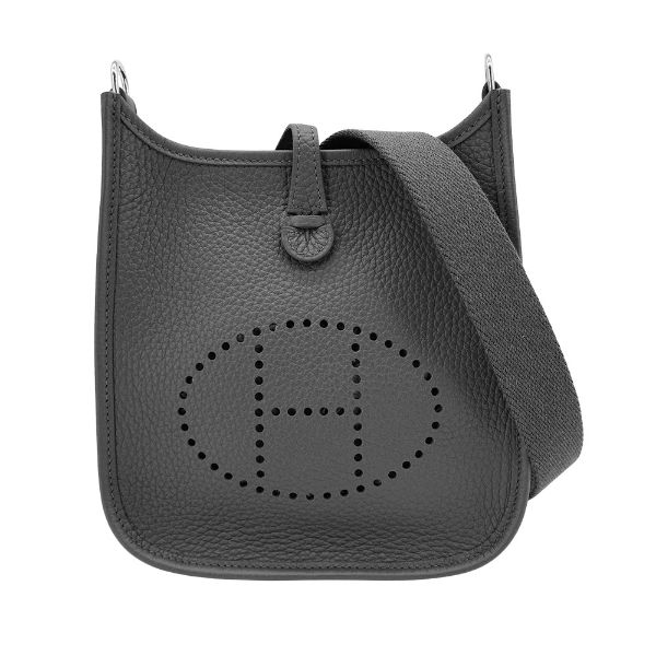 圖片 Hermes Mini Evelyne TC牛皮銀釦斜背包(石板灰BA)