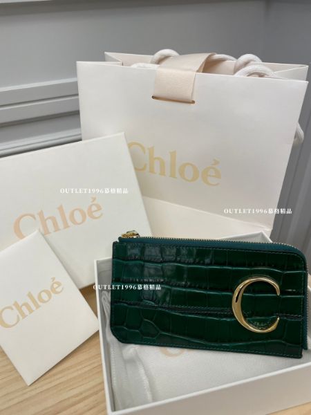 圖片 出清價格 CHLOE祖母綠卡夾包