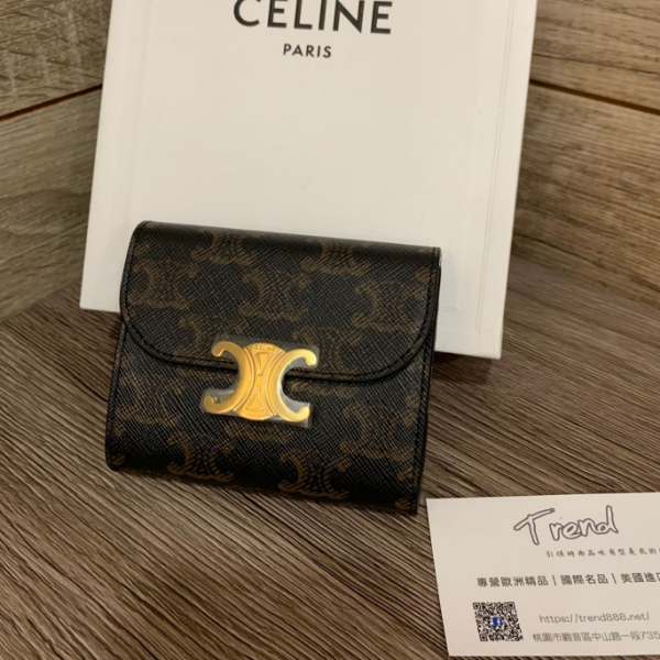 圖片 Celine TRIOMPHE標誌印花小號翻蓋錢包