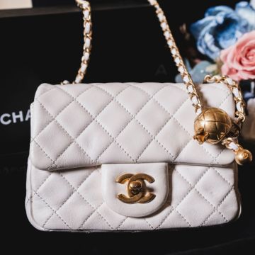 圖片 《CHANEL 白色 金球方胖子 芯片款》
