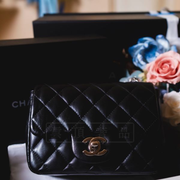 圖片 《CHANEL 黑銀 小羊皮方胖》