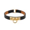 圖片 Hermes 展示品 Mini Rivale 皮革手環(黑/玫金)