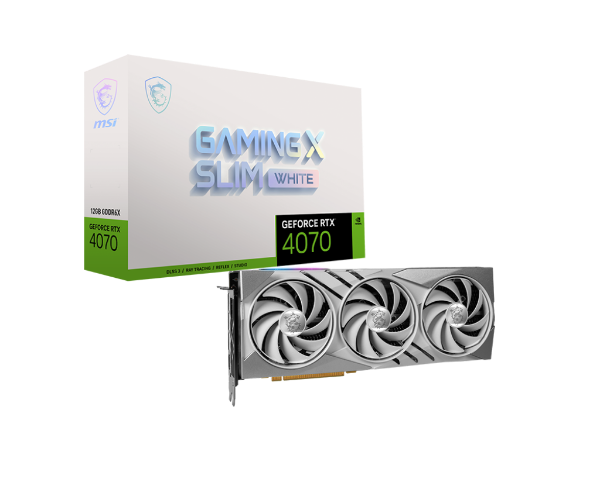 圖片 MSI 微星 GeForce RTX 4070 GAMING X SLIM WHITE 12G 顯示卡