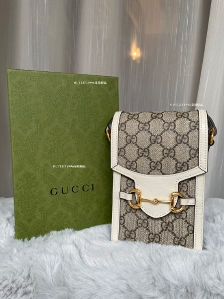 圖片 GUCCI 白色老花手機包